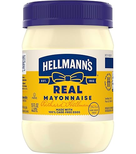 Hellmann's Real Mayonnaise Real Mayo For a Creamy Sandwich Spread or Condiment Gluten Free, Made With 100% Cage-Free Eggs 15 